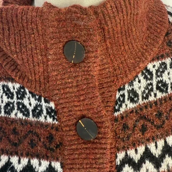 Sezane Thais jacket sweater mohair brown jacquard - Picture 6 of 11